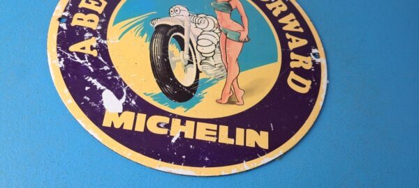 Vintage Michelin Tires Sign Gas Oil Pump Plate Garage Motorcycle Service Sign 305778793980 6