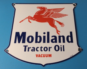 Vintage Mobil Sign Porcelain Tractor Oil Gasoline Pegasus Gas Pump Sign 305872153140