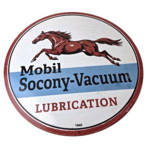 Vintage Mobil Socony Vacuum Sign - Porcelain Ad Gasoline Pegasus Gas Pump Sign