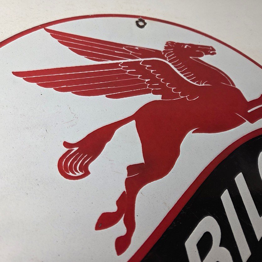 Vintage Mobiloil Porcelain Sign - Marine Pegasus Oil Advertising Sign - Image 5