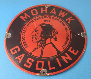 Vintage Mohawk Gasoline Sign Goose Air Pump Gas Oil Porcelain Service Sign 305867899550