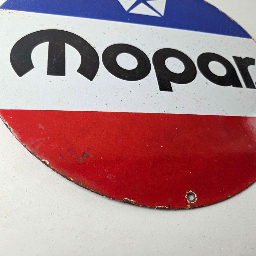 Vintage Mopar Chrysler Porcelain Sign - Automobile Plymouth Gas Pump Ad Sign - Image 11