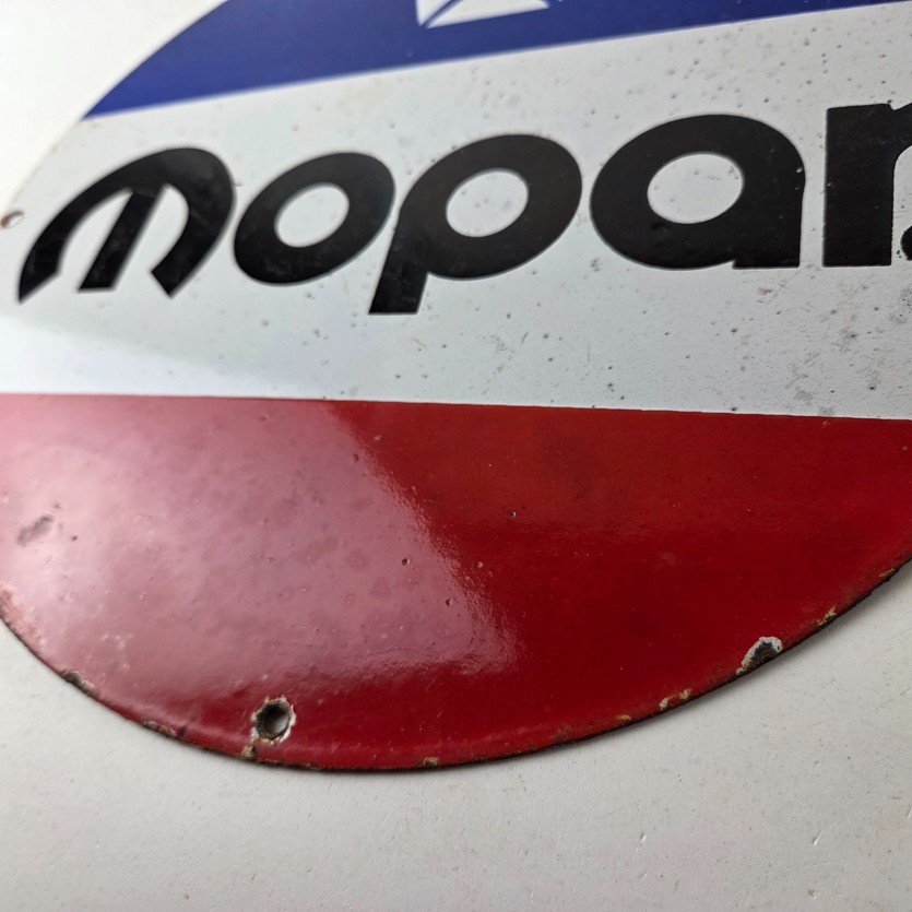 Vintage Mopar Chrysler Porcelain Sign - Automobile Plymouth Gas Pump Ad Sign - Image 14