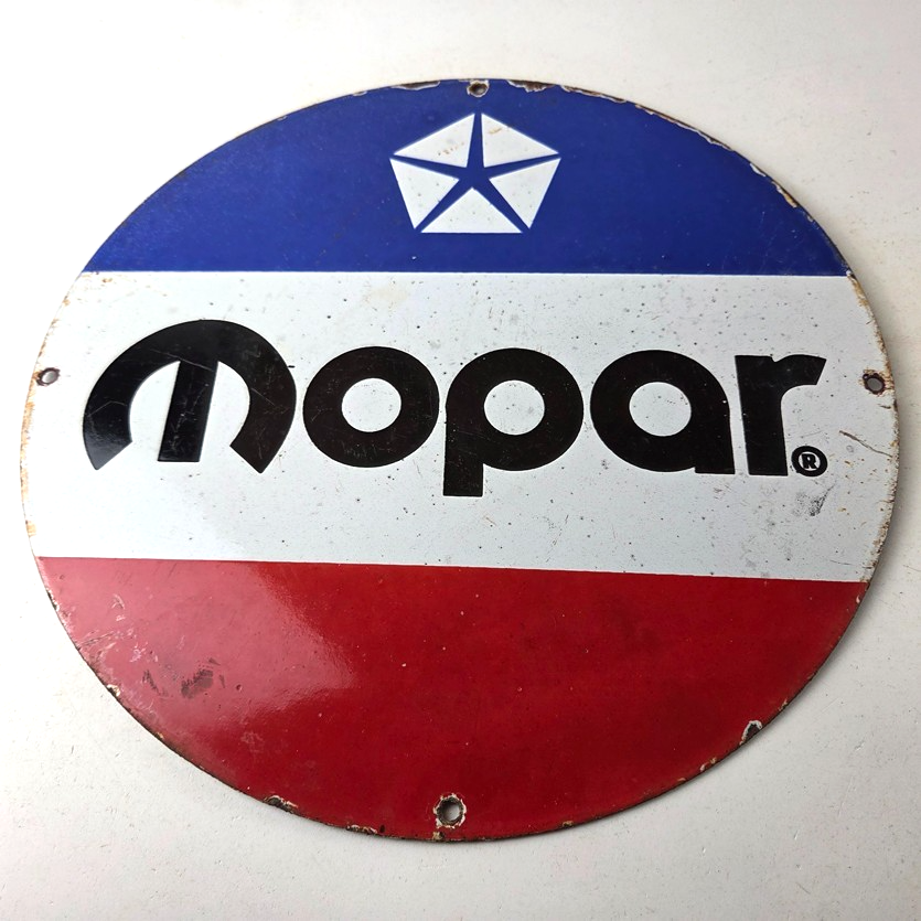 Vintage Mopar Chrysler Porcelain Sign - Automobile Plymouth Gas Pump Ad Sign - Image 15