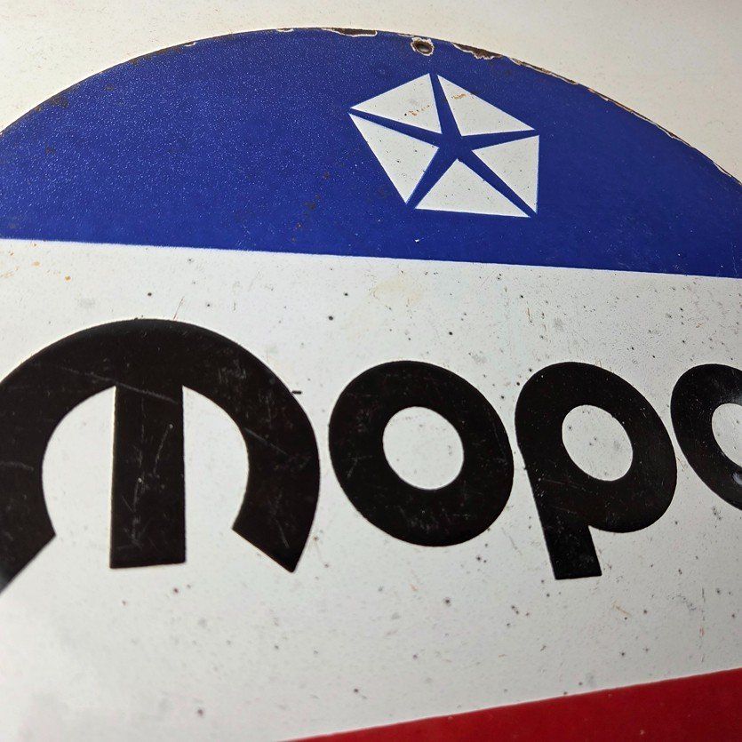 Vintage Mopar Chrysler Porcelain Sign - Automobile Plymouth Gas Pump Ad Sign - Image 5