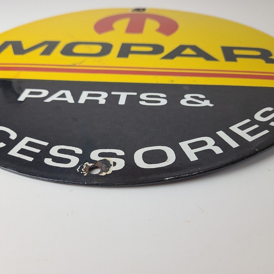 Vintage Mopar Sign - Parts & Accessories Racing Auto Gas Porcelain Sign - Image 11