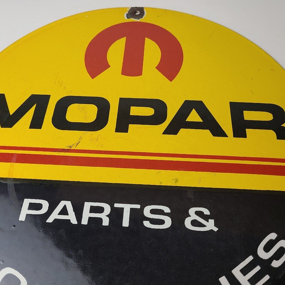 Vintage Mopar Sign - Parts & Accessories Racing Auto Gas Porcelain Sign - Image 12