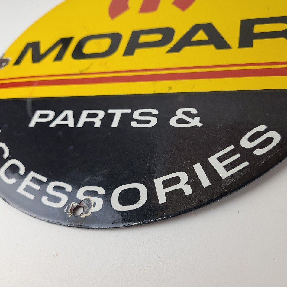 Vintage Mopar Sign - Parts & Accessories Racing Auto Gas Porcelain Sign - Image 10