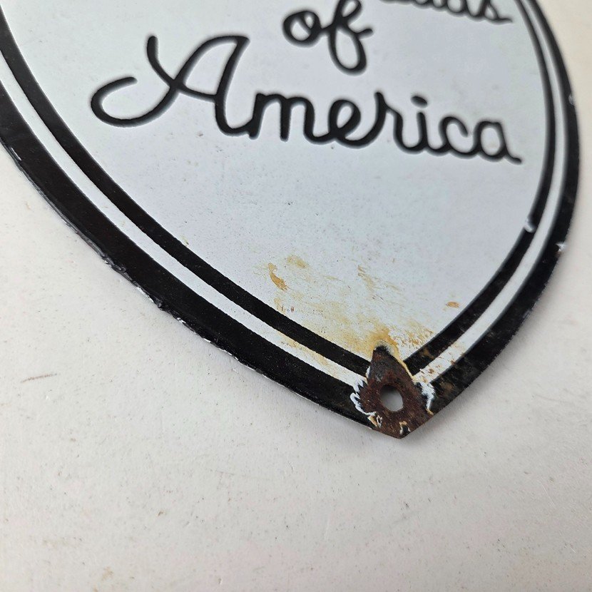 Vintage Motor Maids of America Porcelain Sign - Women's Motorcycle Club Sign - Image 11