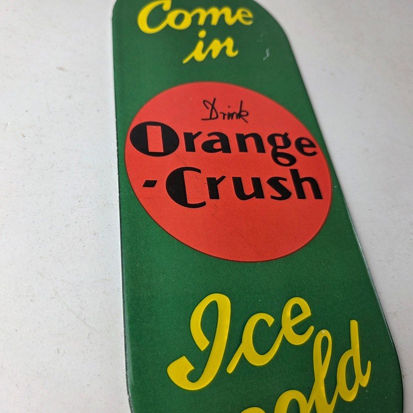 Vintage Orange Crush Sign - Drink Ice Cold Porcelain Come In Gas Pump Soda Sign - Image 6