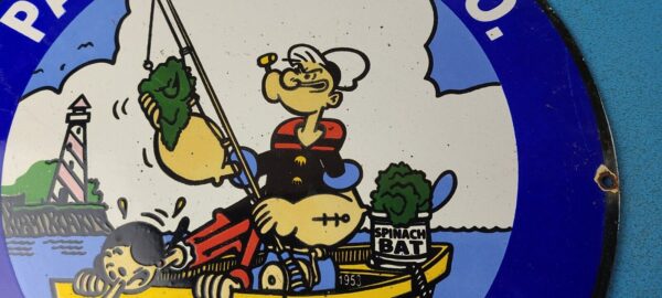 Vintage Paw Paw Bait Sign Popeye Fishing Sign Gas Service Pump Plate Sign 305370530370 2