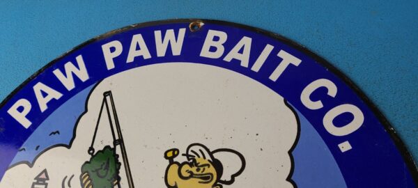 Vintage Paw Paw Bait Sign Popeye Fishing Sign Gas Service Pump Plate Sign 305370530370 7