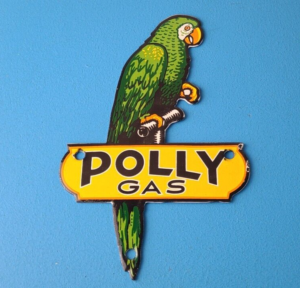 Vintage Polly Motor Oil Sign Porcelain Gasoline Pump Parrot Sign 305846613240