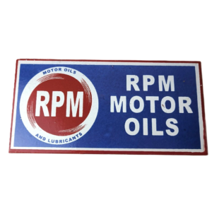 Vintage RPM Motor Oil Sign - Gas Service Station Pump Porcelain Sign