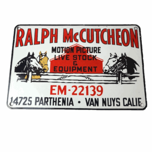 Vintage Ralph Motion Picture Sign - Movie Livestock Horses Porcelain Gas Sign
