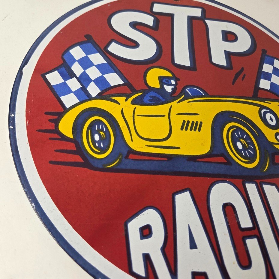 Vintage STP Porcelain Sign - Gas Pump Racing Automotive Sign - Image 6
