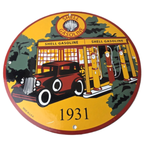 Vintage Shell Gasoline Sign - Shell Clam Gas Car Pump Porcelain Sign