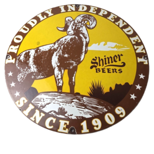 Vintage Shiner Beer Sign - Independent Beverage Gas Station Porcelain Sign