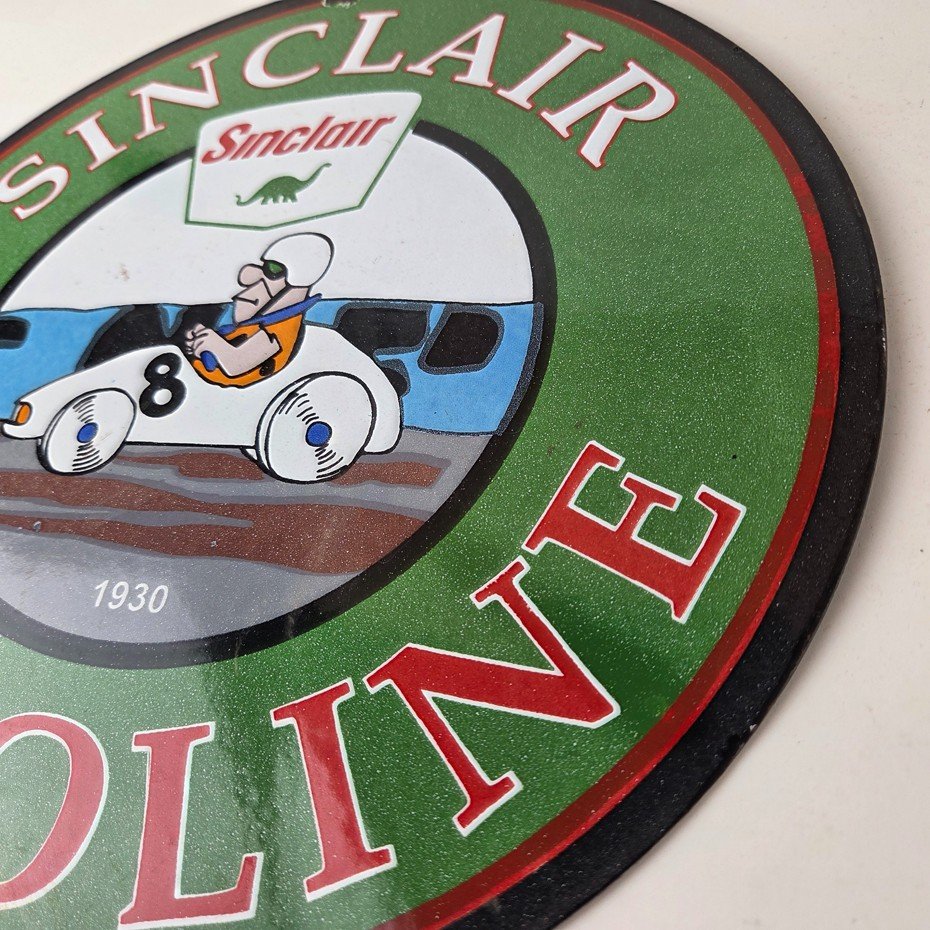 Vintage Sinclair Gasoline Sign - Flintstones Dino Gas Pump Porcelain Sign - Image 13