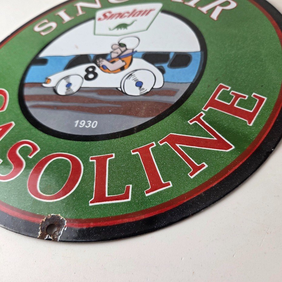 Vintage Sinclair Gasoline Sign - Flintstones Dino Gas Pump Porcelain Sign - Image 14