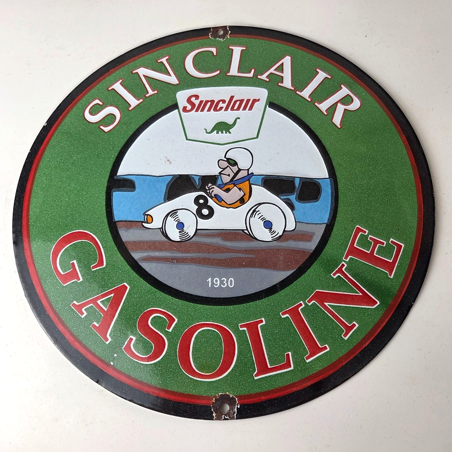 Vintage Sinclair Gasoline Sign - Flintstones Dino Gas Pump Porcelain Sign - Image 15