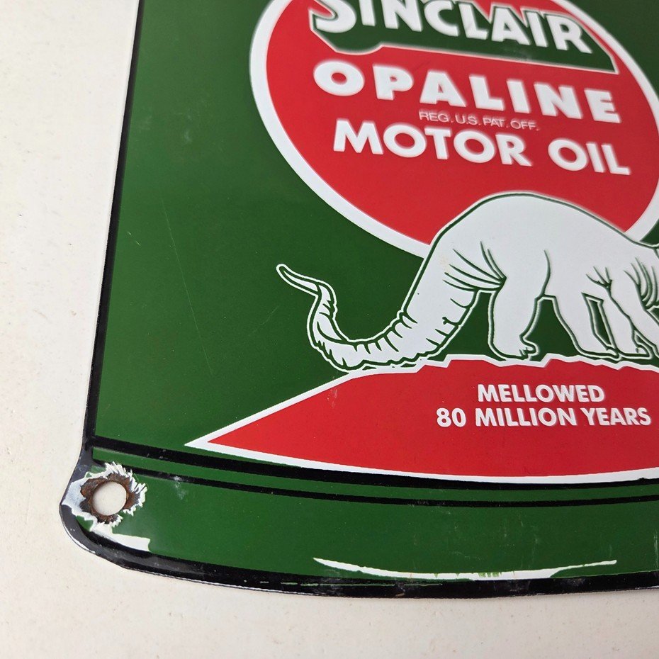 Vintage Sinclair Porcelain Sign - Motor Oil Can Porcelain Advertisement Sign - Image 11
