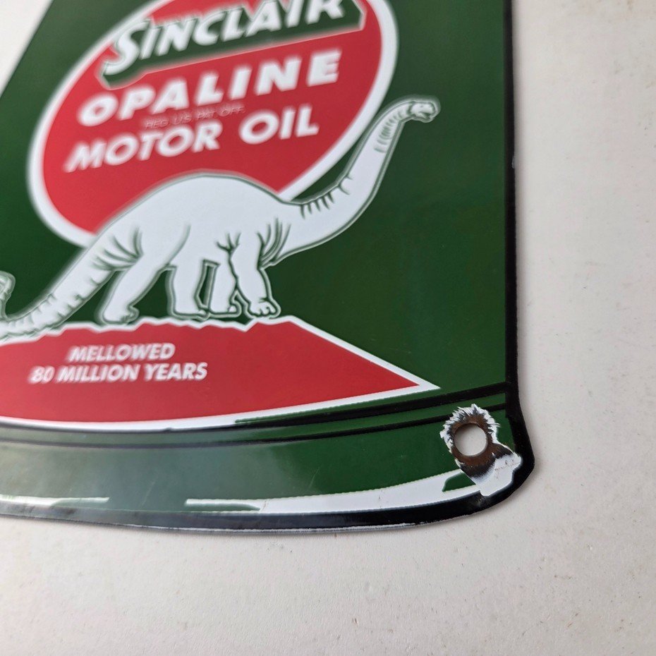 Vintage Sinclair Porcelain Sign - Motor Oil Can Porcelain Advertisement Sign - Image 14