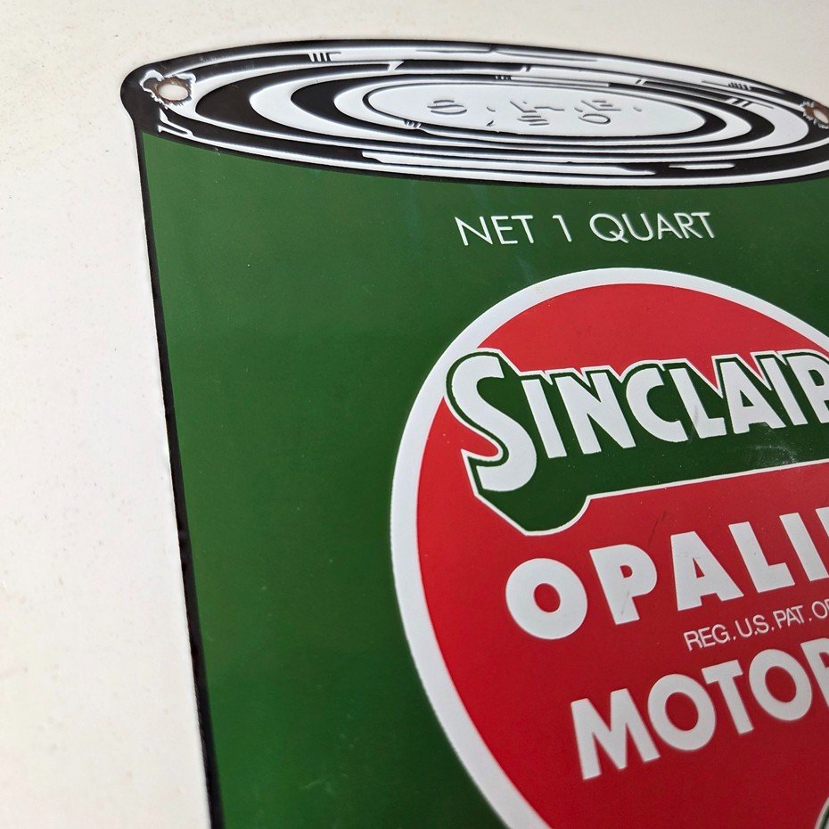 Vintage Sinclair Porcelain Sign - Motor Oil Can Porcelain Advertisement Sign - Image 5