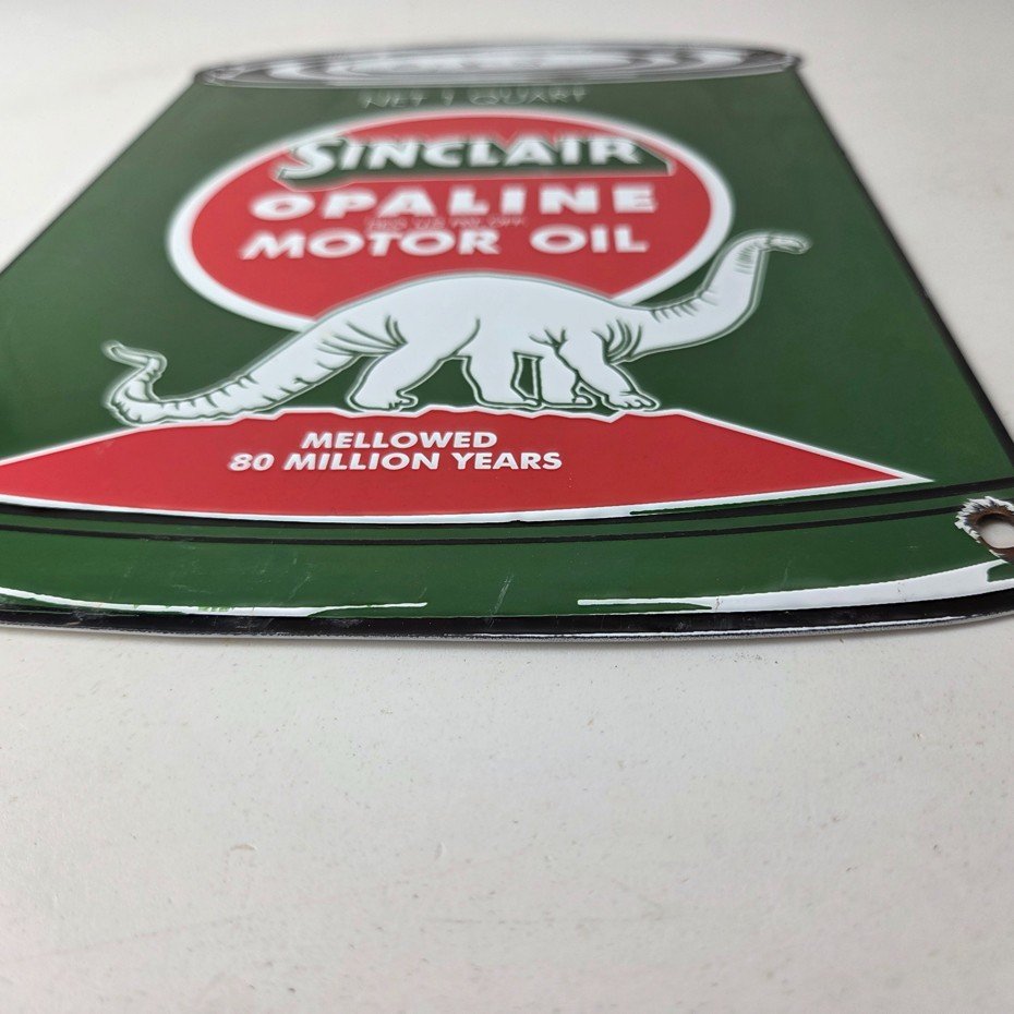 Vintage Sinclair Porcelain Sign - Motor Oil Can Porcelain Advertisement Sign - Image 10