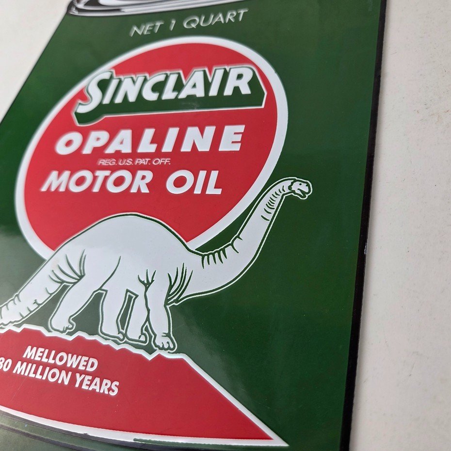 Vintage Sinclair Porcelain Sign - Motor Oil Can Porcelain Advertisement Sign - Image 13