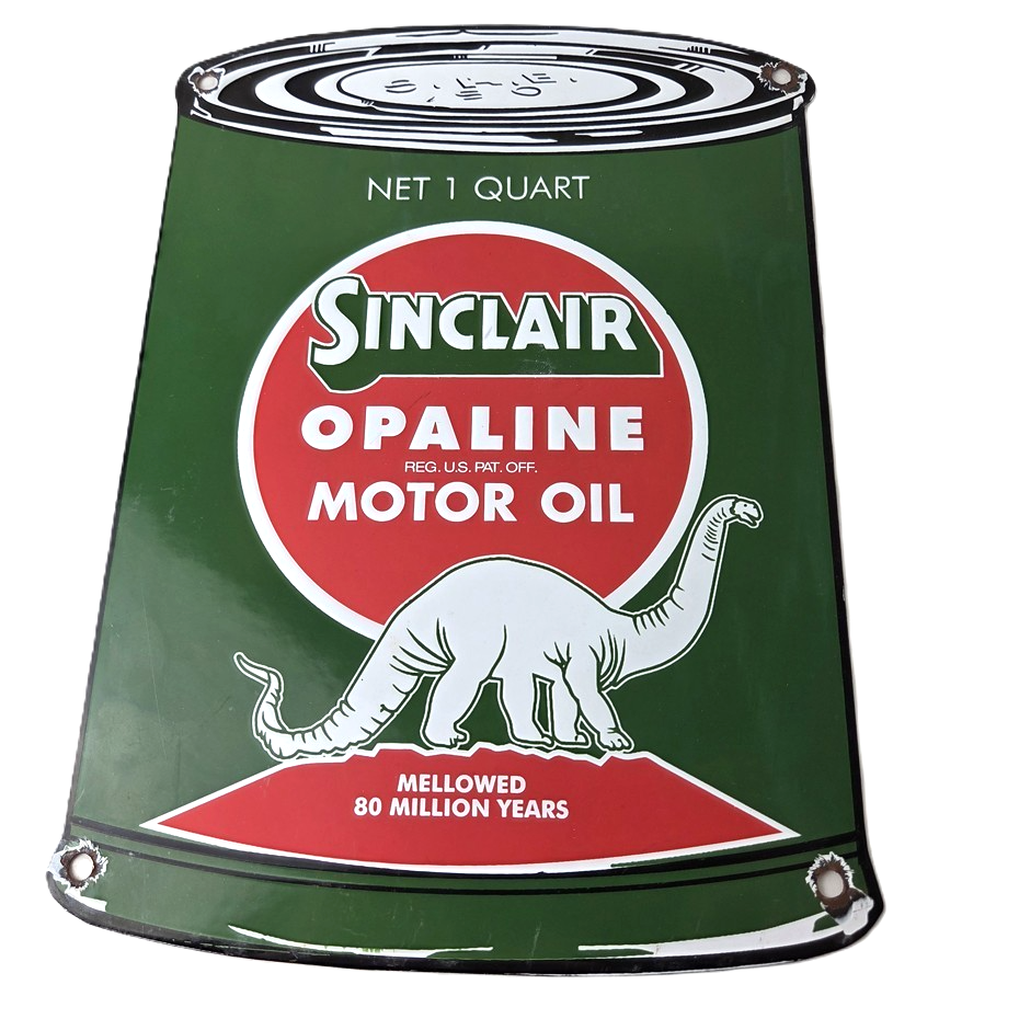 Vintage Sinclair Porcelain Sign - Motor Oil Can Porcelain Advertisement Sign