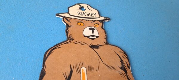 Vintage Smokey the Bear Sign Porcelain Forest Fires Gas Oil Service Pump Sign 305750242420 4