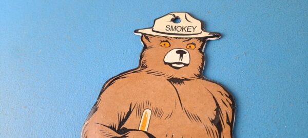 Vintage Smokey the Bear Sign Porcelain Forest Fires Gas Oil Service Pump Sign 305750242420 7