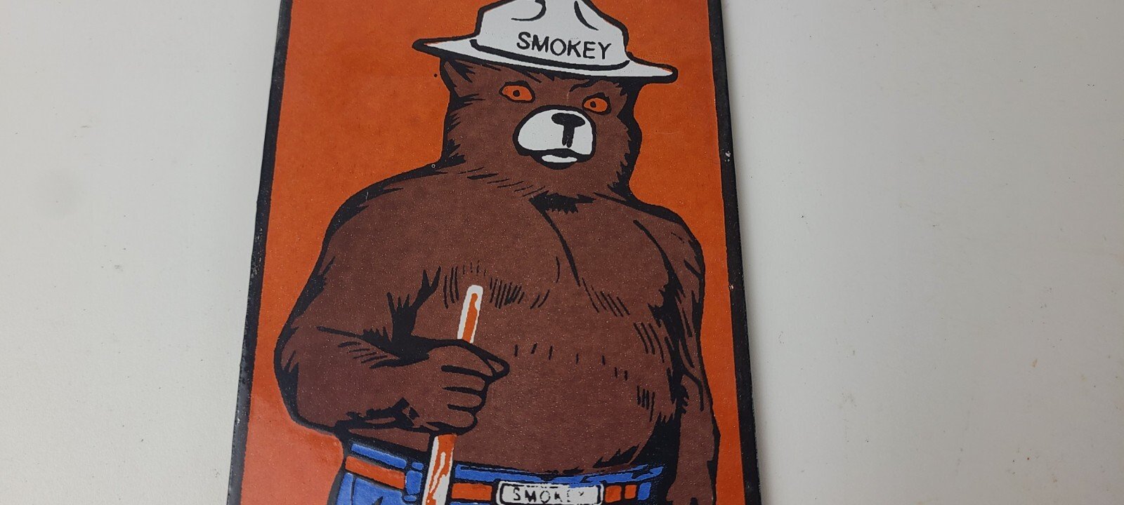 Vintage Smokey the Bear Sign - Porcelain Forest Fires Gas Oil Service Pump Sign - Image 3
