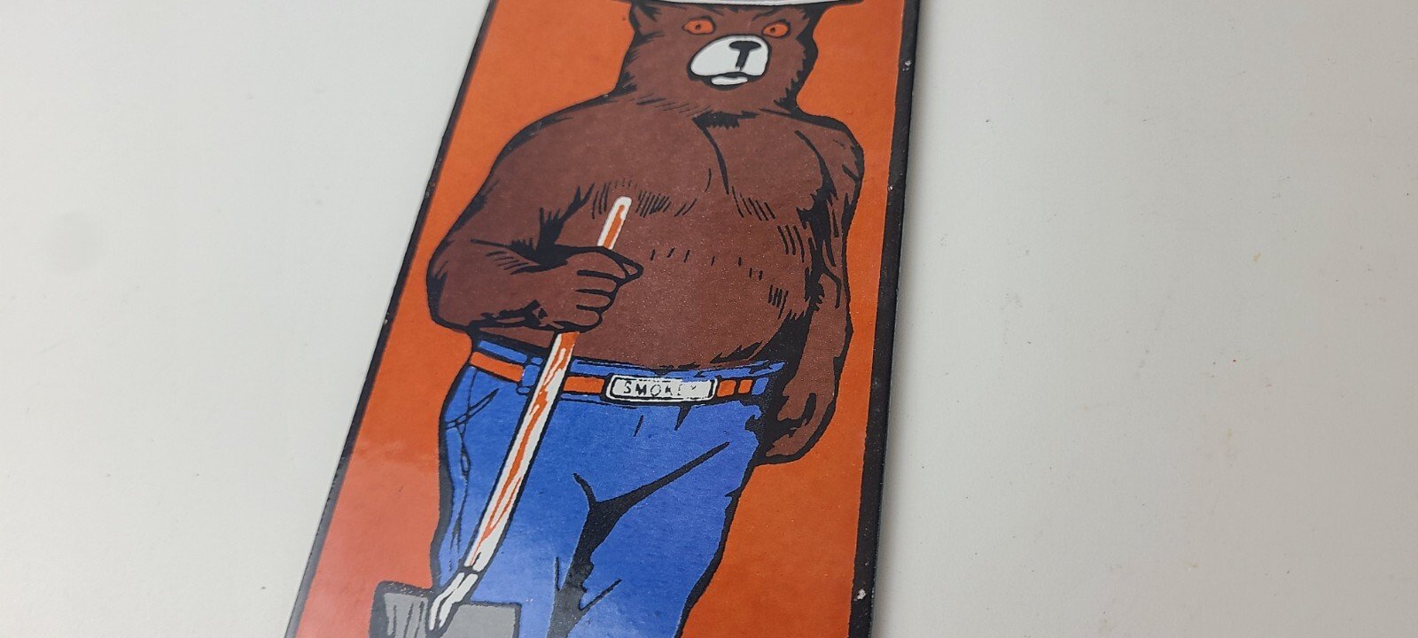 Vintage Smokey the Bear Sign - Porcelain Forest Fires Gas Oil Service Pump Sign - Image 9