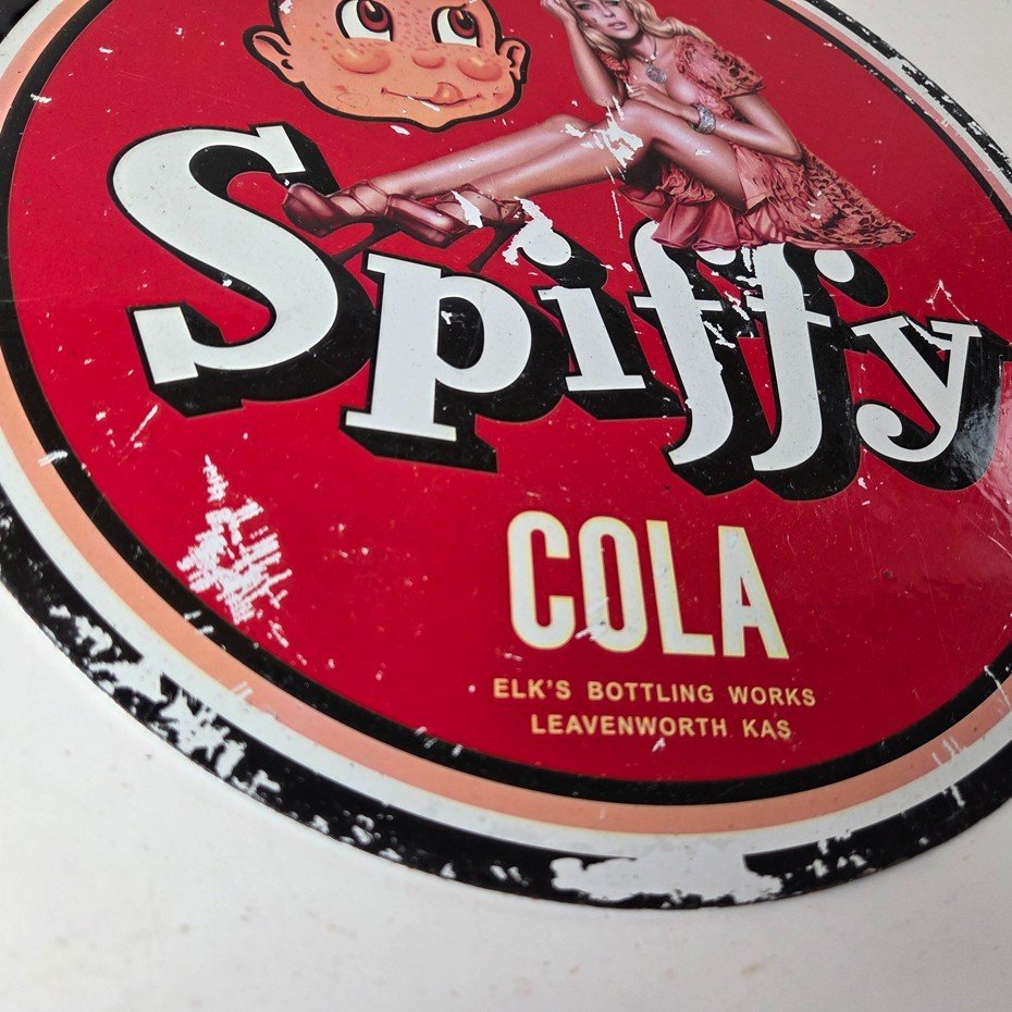 Vintage Spiffy Cola Porcelain Sign - Shop Soda Advertising Gas Pump Service Sign - Image 11