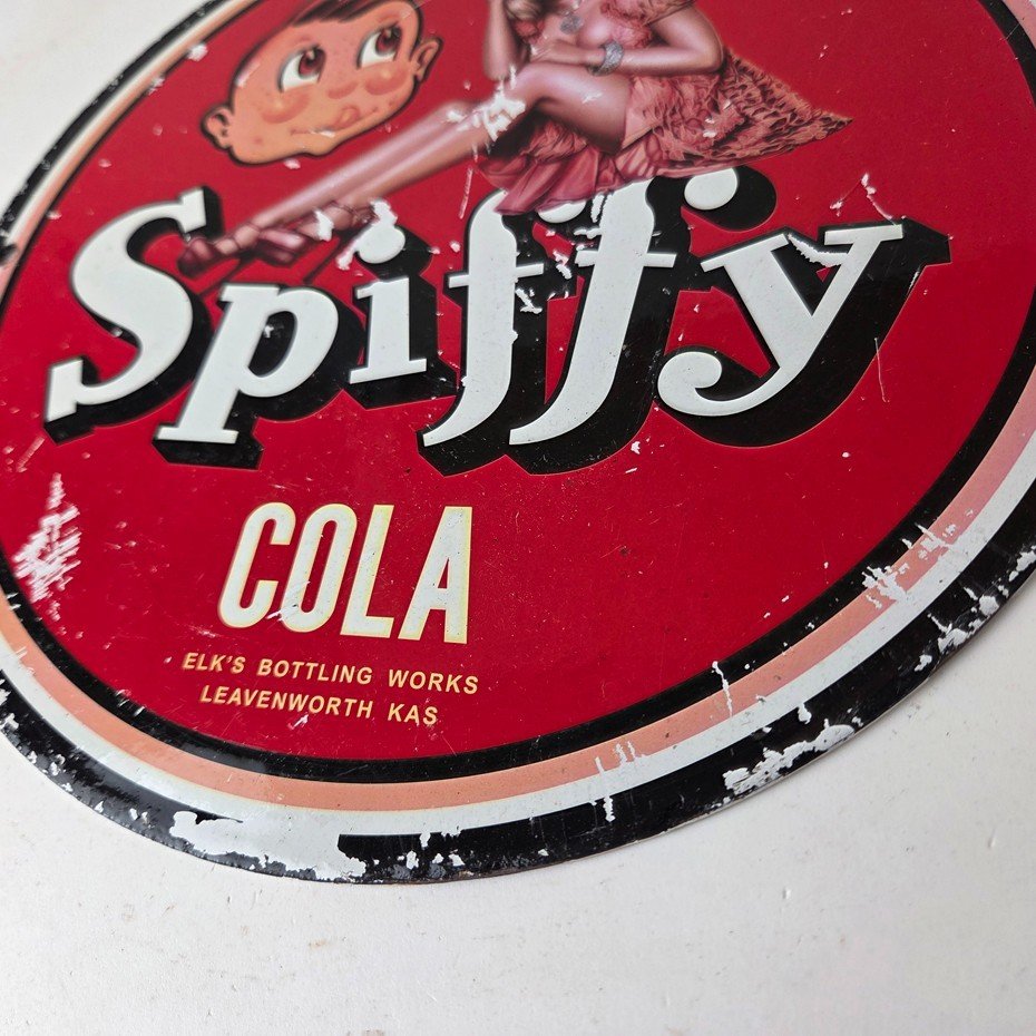 Vintage Spiffy Cola Porcelain Sign - Shop Soda Advertising Gas Pump Service Sign - Image 14