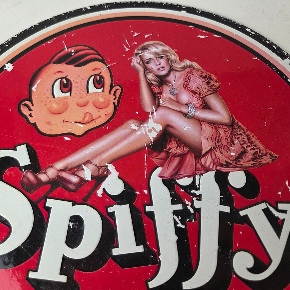 Vintage Spiffy Cola Porcelain Sign - Shop Soda Advertising Gas Pump Service Sign - Image 3