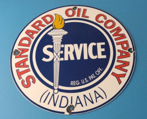 Vintage Standard Oil Company Sign Porcelain Torch Graphic Gas Pump Plate Sign 305857451430