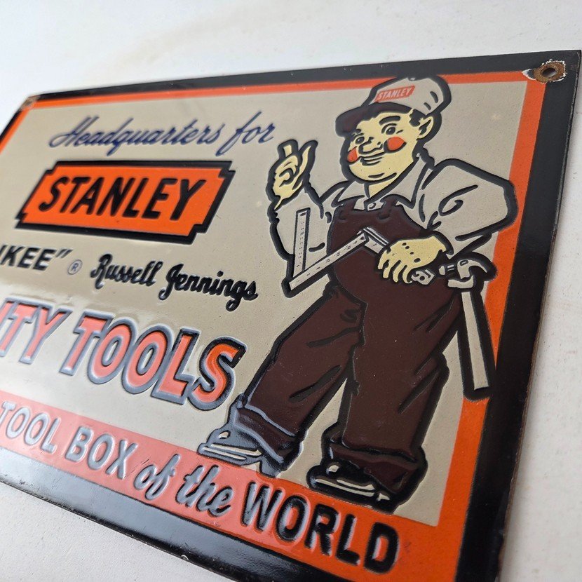 Vintage Stanley Tools Sign - Gas Auto Mechanic Garage Shop Porcelain Sign - Image 12
