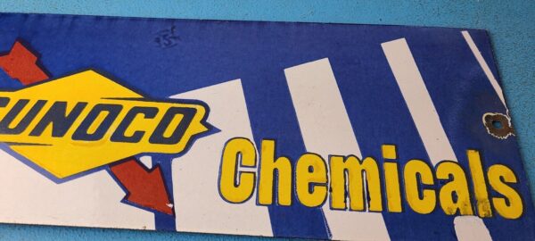 Vintage Sunoco Gasoline Sign Gas Service Station Pump Chemicals Porcelain Sign 305751874470 12