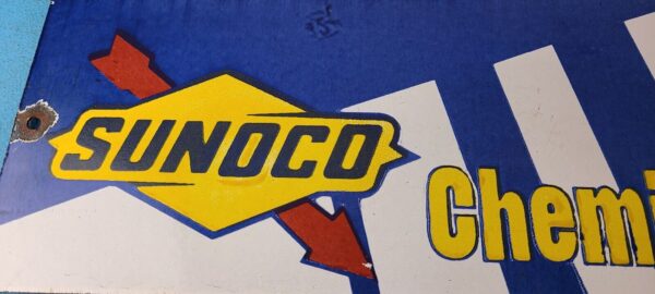 Vintage Sunoco Gasoline Sign Gas Service Station Pump Chemicals Porcelain Sign 305751874470 2