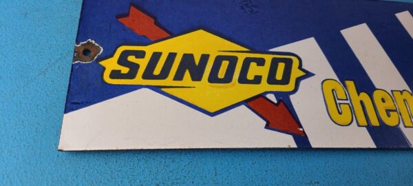 Vintage Sunoco Gasoline Sign Gas Service Station Pump Chemicals Porcelain Sign 305751874470 5