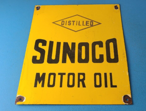 Vintage Sunoco Gasoline Sign Gas Service Station Pump Porcelain Sign 305854826820