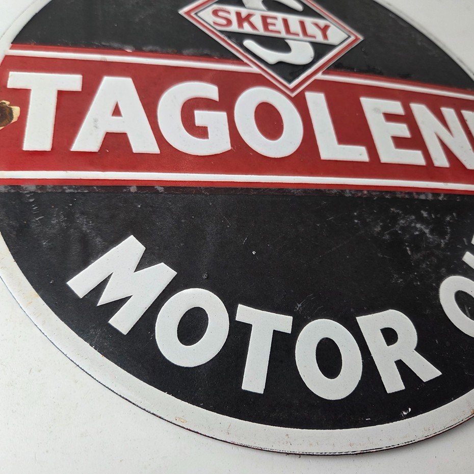 Vintage Tagolene Motor Oil Sign - Gasoline Pump Porcelain Sign - Image 11