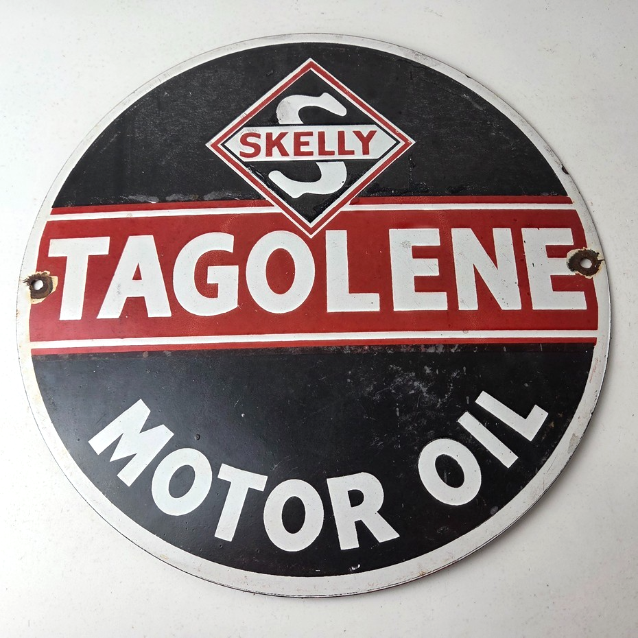 Vintage Tagolene Motor Oil Sign - Gasoline Pump Porcelain Sign - Image 15