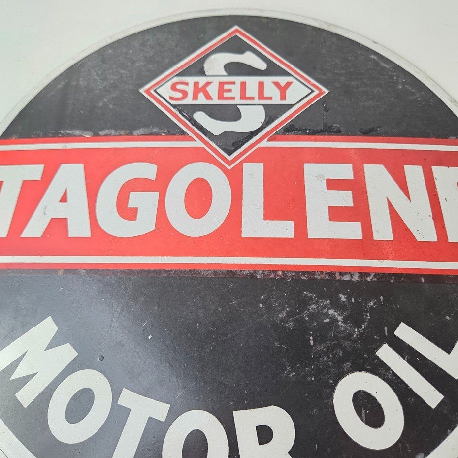 Vintage Tagolene Motor Oil Sign - Gasoline Pump Porcelain Sign - Image 4