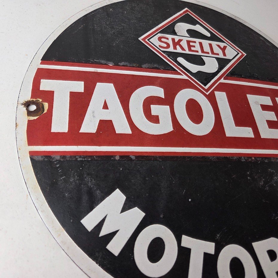 Vintage Tagolene Motor Oil Sign - Gasoline Pump Porcelain Sign - Image 6