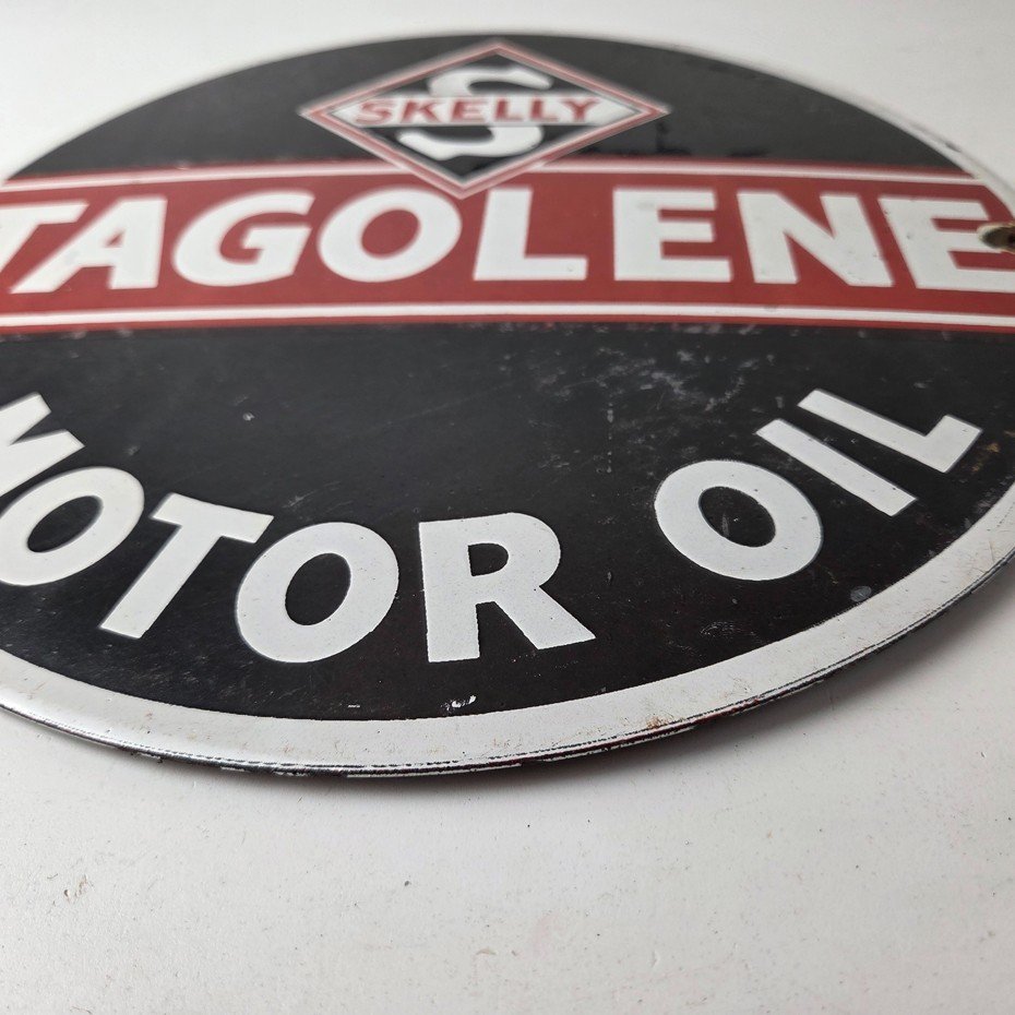 Vintage Tagolene Motor Oil Sign - Gasoline Pump Porcelain Sign - Image 10