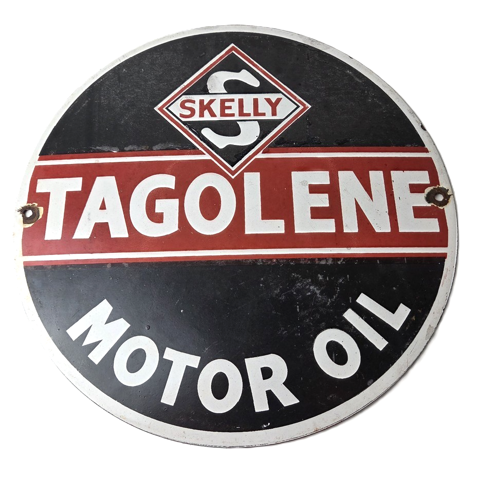 Vintage Tagolene Motor Oil Sign - Gasoline Pump Porcelain Sign